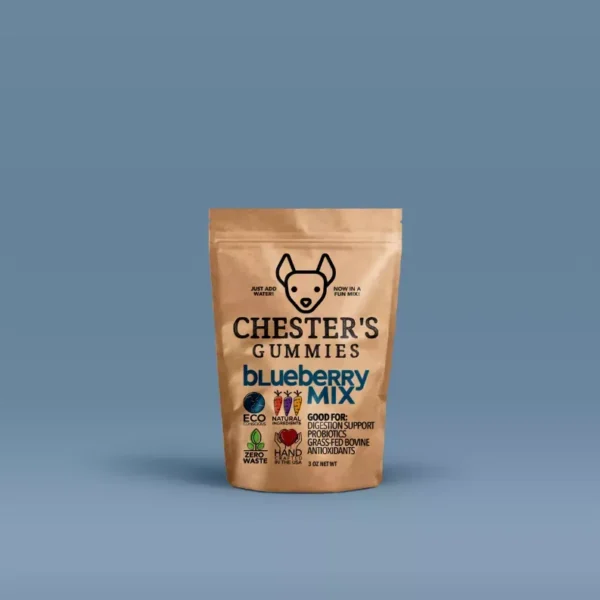 CHESTER'S BLUEBERRY GUMMY MIX DOG TREAT FOR YUMMY HEALTHY PROBIOTICS & FIBER