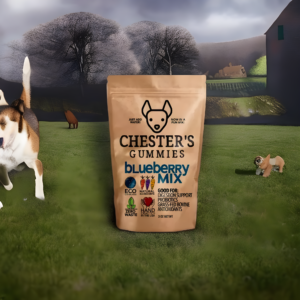 Chester's Blueberry Gummy Mix Dog Treats With Probiotics